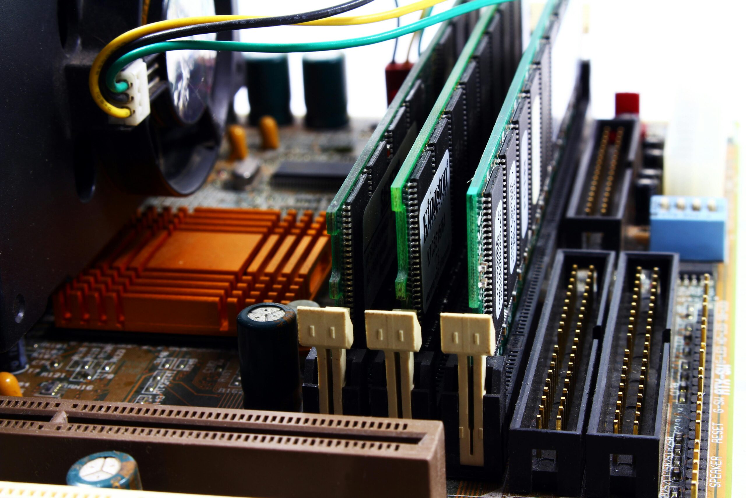 Image of motherboard showing RAM sticks